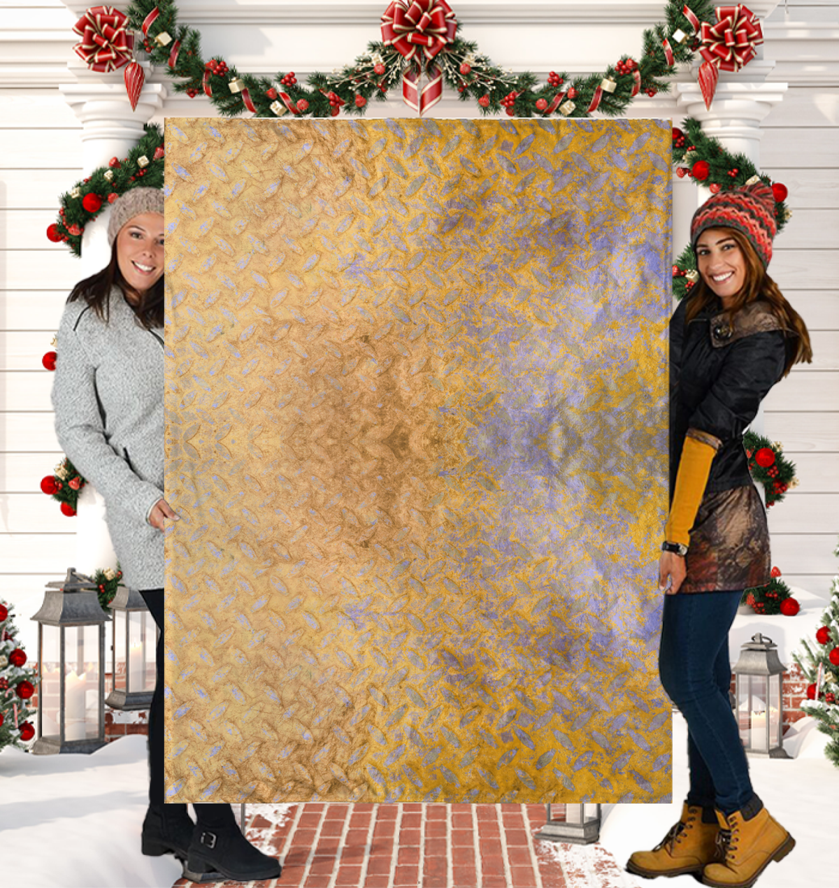 Satin Sprint Texture Sherpa Blanket