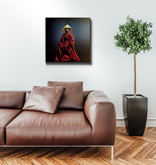 Urban Opulence Luxury Wrapped Canvas in a contemporary living room.