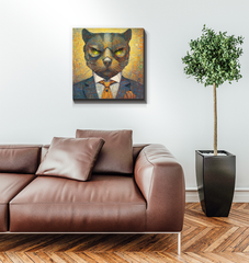 Cat illustration canvas in modern style.