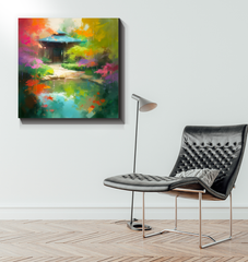 Lakeside Serenity Landscape Wrapped Canvas