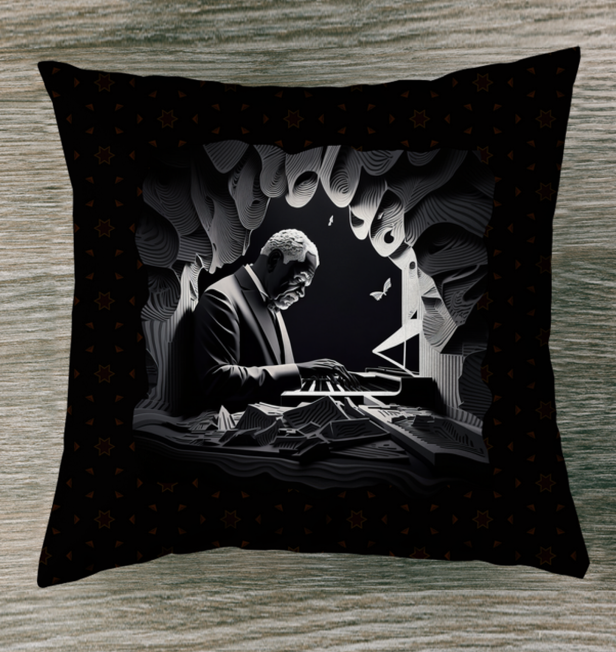 Treble Clef Twilight Outdoor Pillow