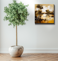Starry Night Landscape Wrapped Canvas