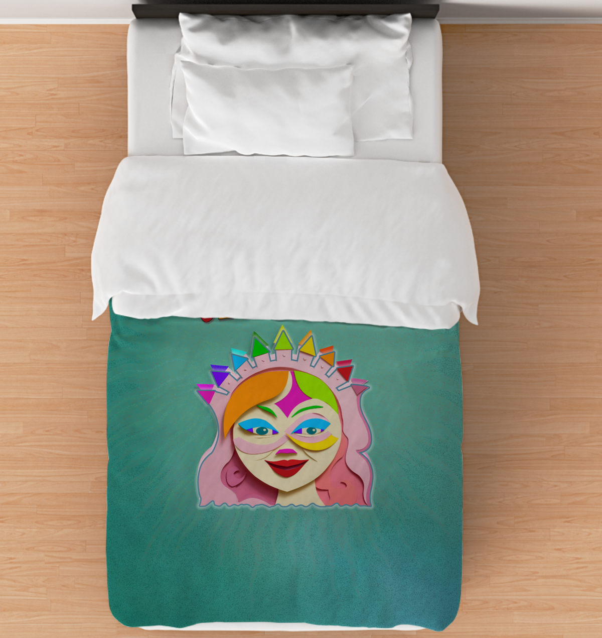 Soft and cozy Magic Lantern Comforter on a bed.
