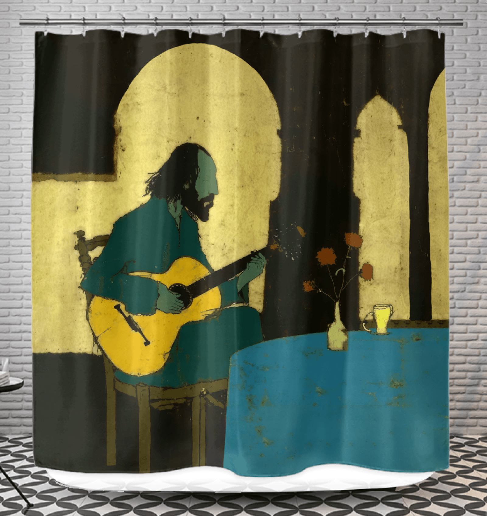 Elegance in Every Note: Musical Harmony Shower Curtain - Beyond T-shirts