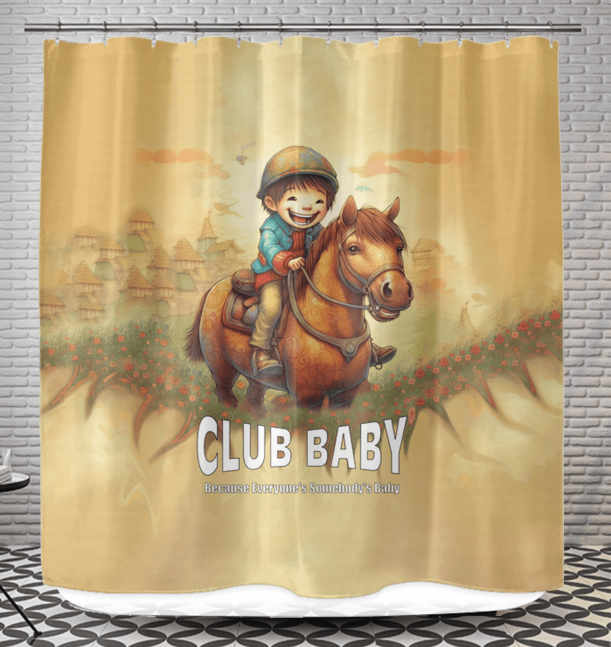 CB6-21 elegant shower curtain in bathroom setting