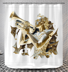 Harmonic Horizon Shower Curtain