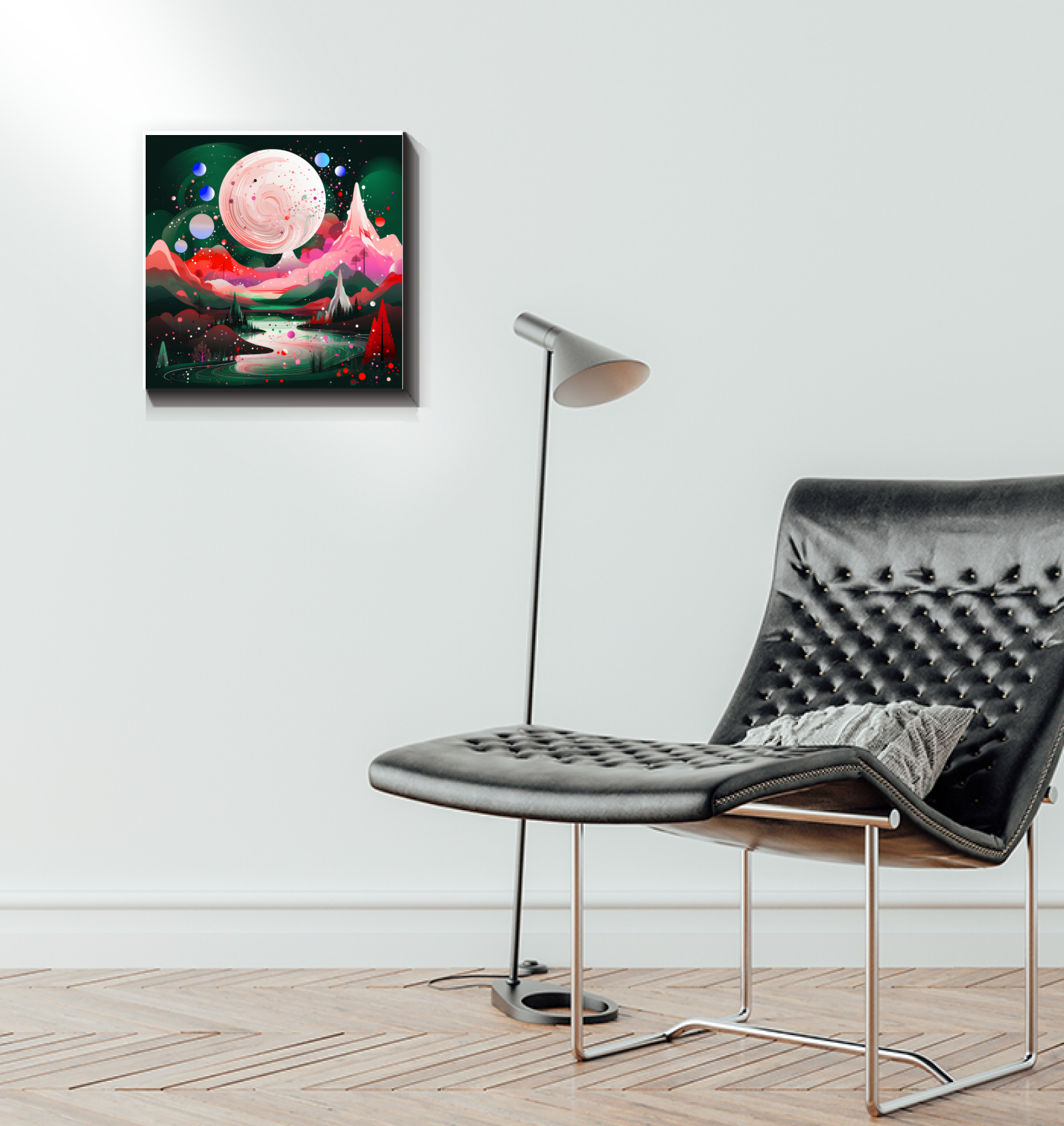 Lustrous Lavender Field Landscape Canvas