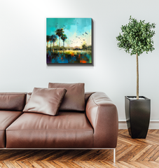 Sunset Over the Plains Canvas Wall Art
