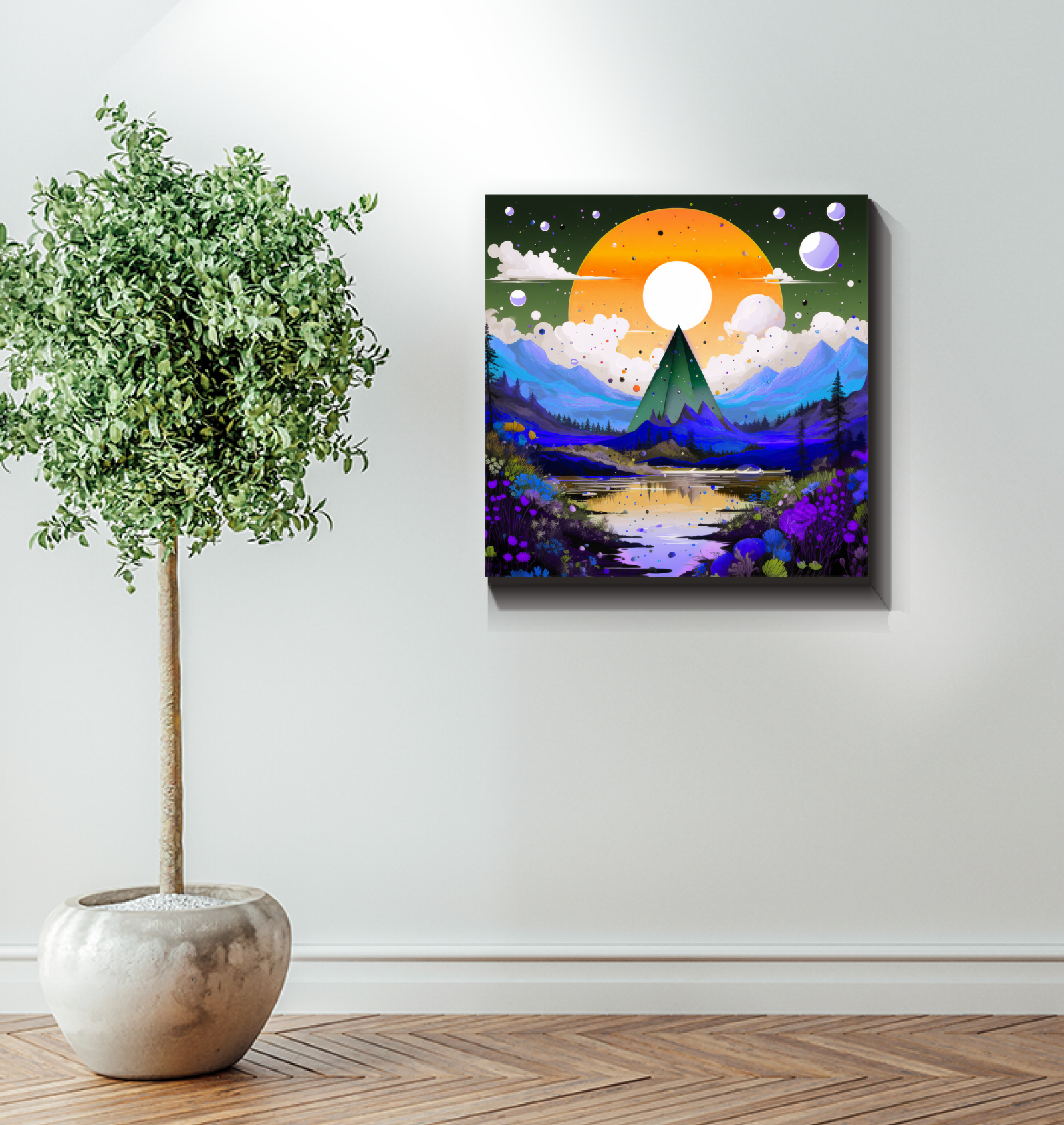Enchanting Estuary Elegance River Landscape Canvas