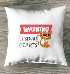 Warning I Only Steal Hearts Indoor Pillow