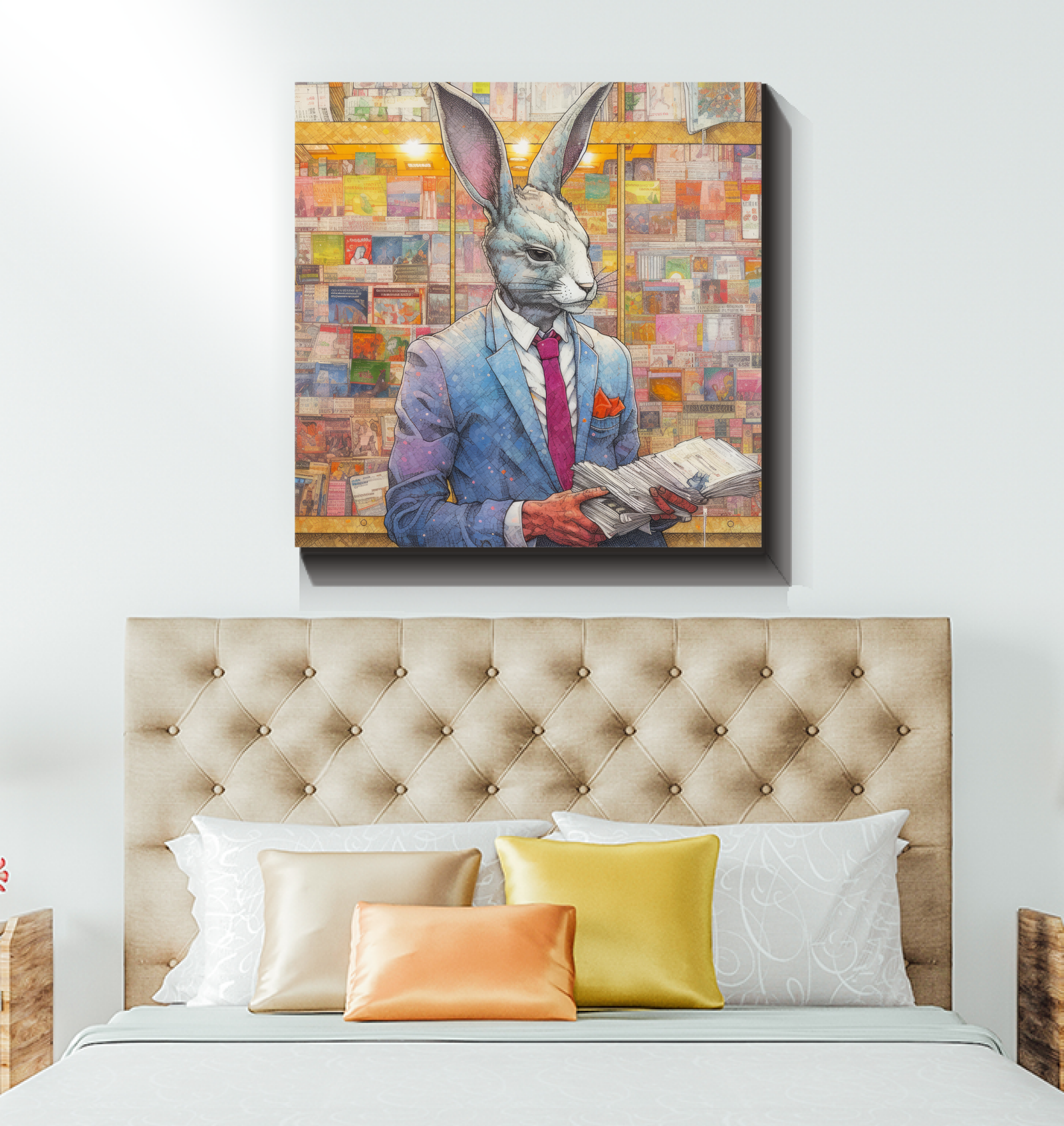 Colorful Business Monkey Wrapped Canvas.