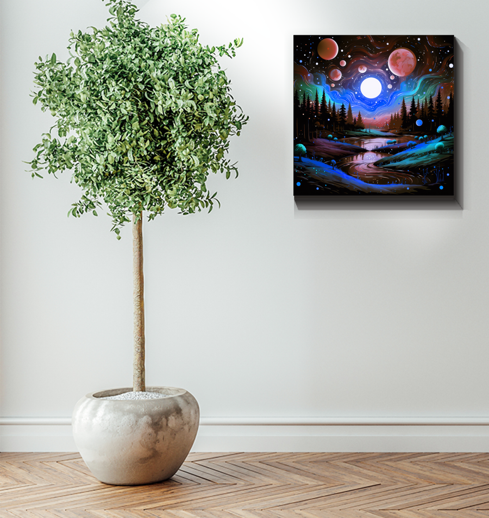 Lustrous Lakeside Lake Landscape Canvas