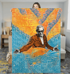 Surfing 5 21 Sherpa Blanket with Unique Ocean Wave Design