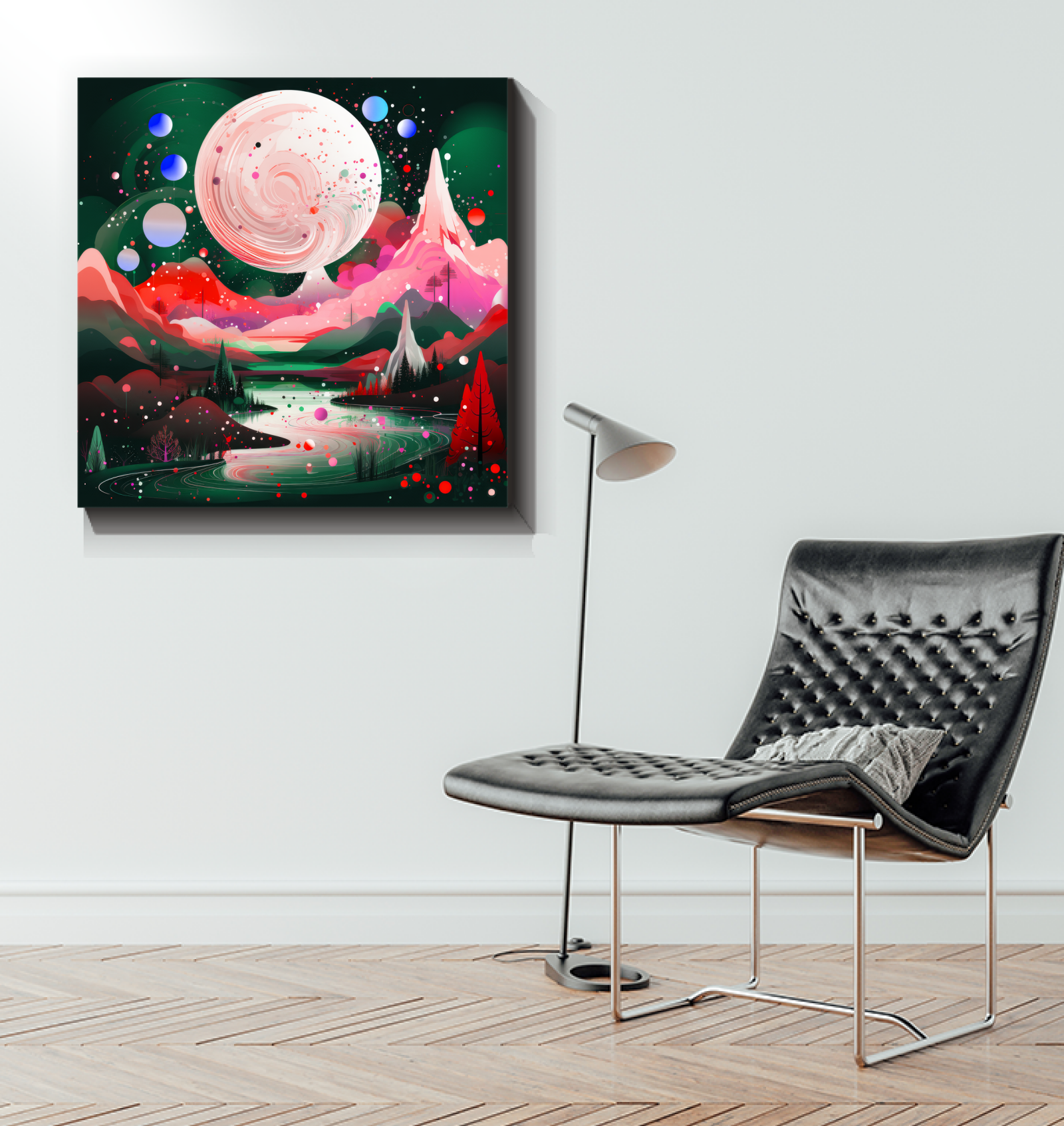 Lustrous Lavender Field Landscape Canvas