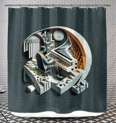 Harmonic Horizon Shower Curtain