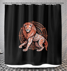 Energetic Lion Roar Monochrome Shower Curtain