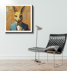 Regal Lion King Wrapped Canvas - Lion Illustration.