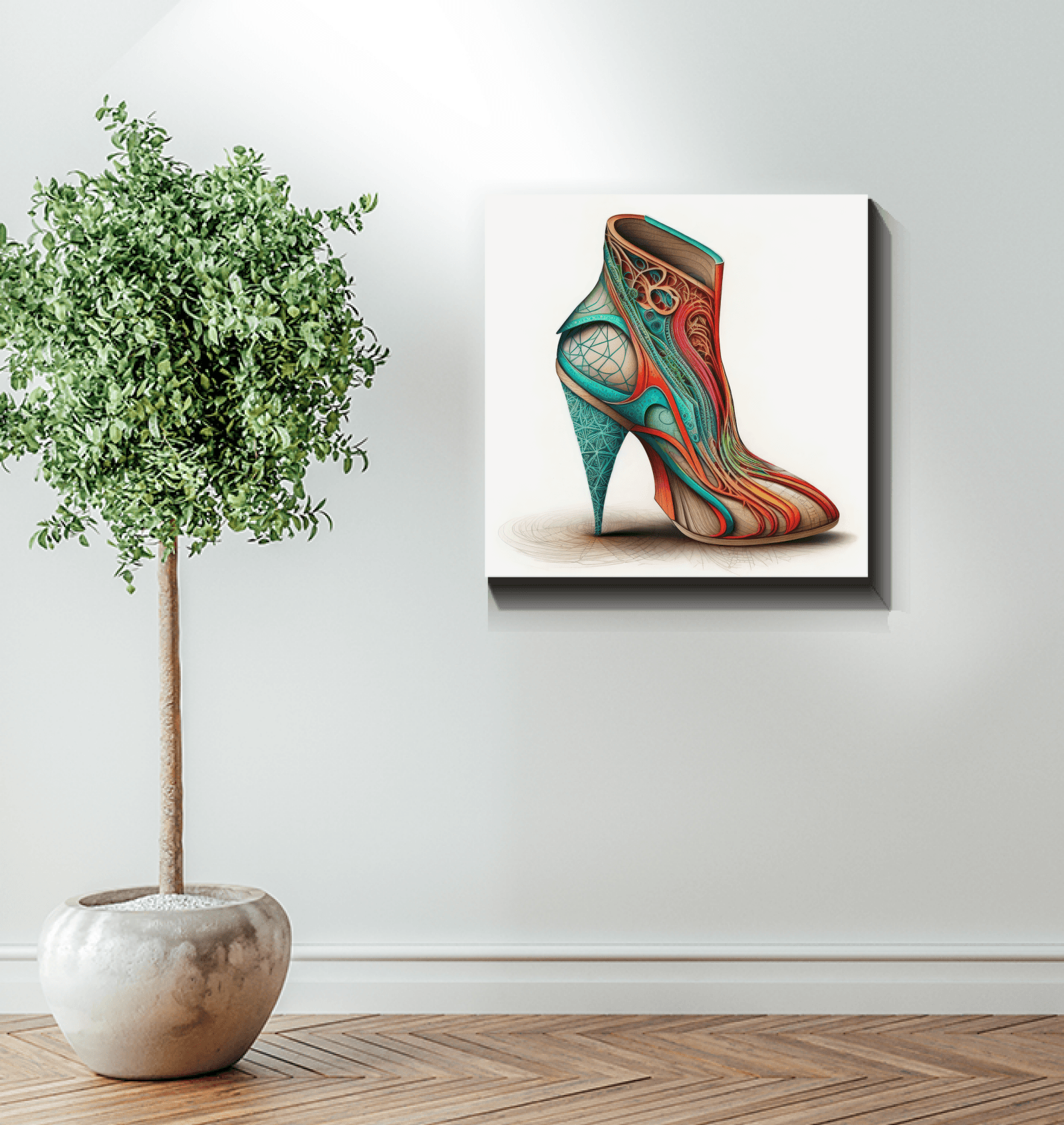 Urban Futurism - Canvas Print with Shoe Design - Beyond T-shirts