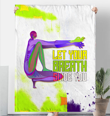 Serene Tree Pose illustrated on a cozy Sherpa blanket.