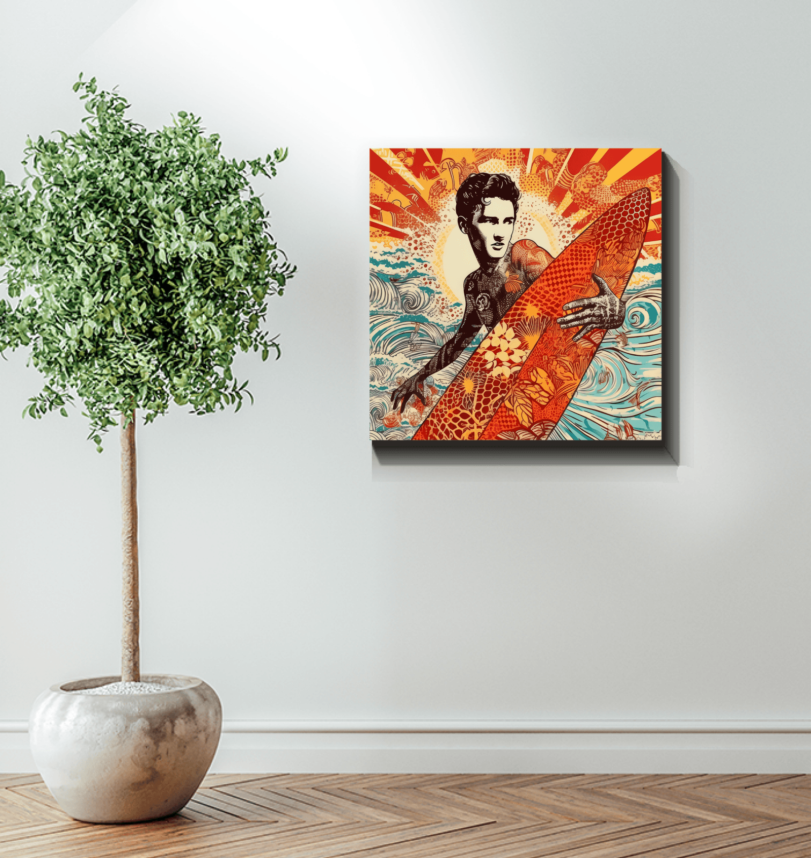 Surfing Serenity Canvas Art - Beyond T-shirts