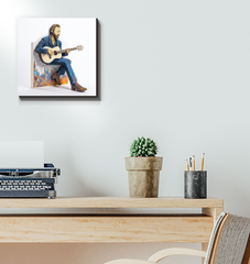 Artistic depiction of a serene garden on wrapped canvas