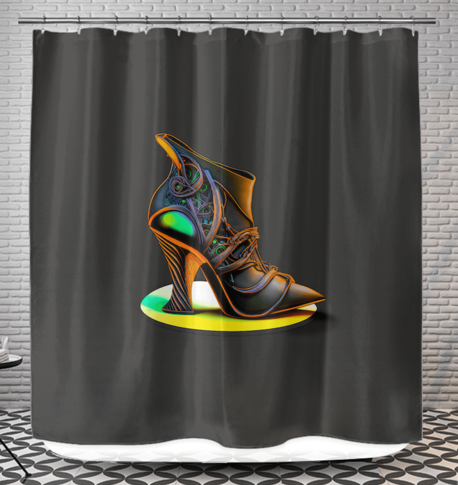 TechTread Futuristic Shoe Shower Curtain - Beyond T-shirts