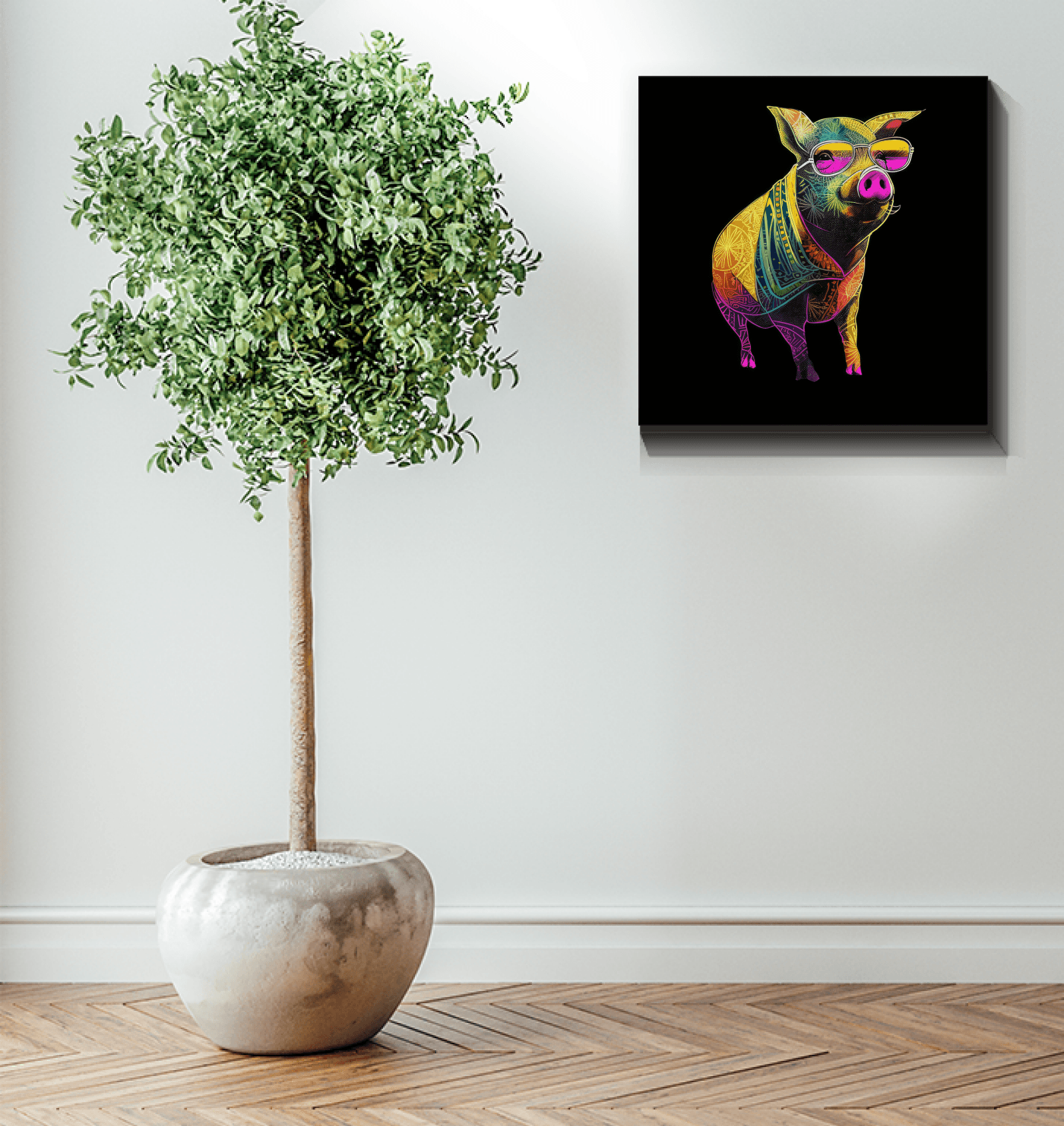 Playful Piglet Canvas Art - Beyond T-shirts