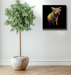 Playful Piglet Canvas Art - Beyond T-shirts