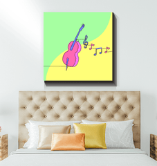 Violin Line Art 1 Wrapped Canvas - Beyond T-shirts