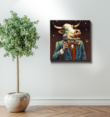 Cow's Serene Pasture Wrapped Canvas