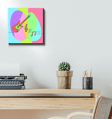Guitar Line Art Wrapped Canvas - Beyond T-shirts