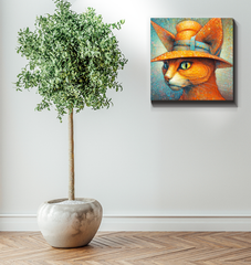 Cozy wall art of cat sleeping peacefully