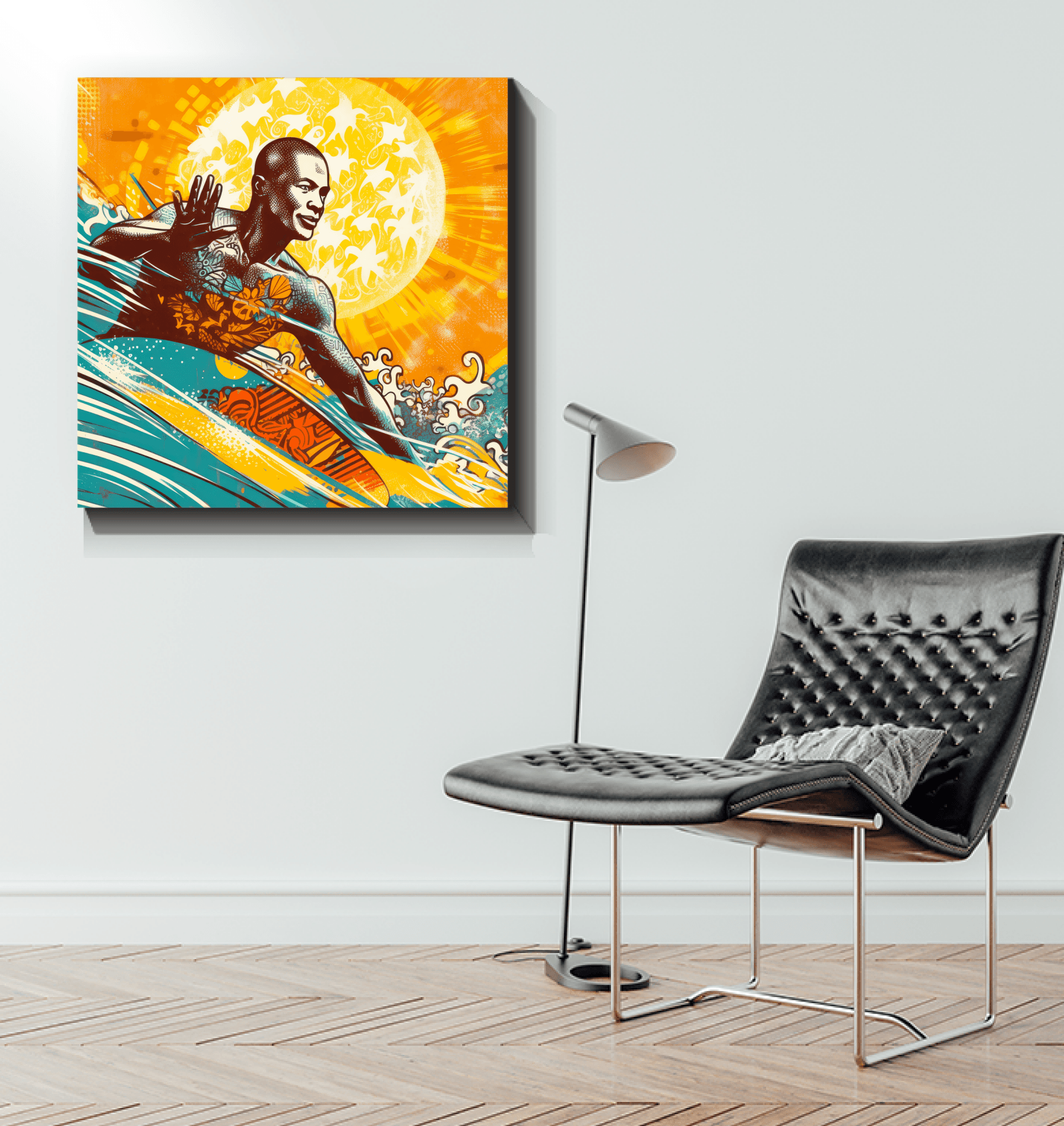 Surfing 5 18 Canvas displayed in an office