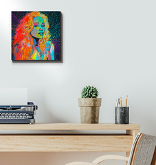 Vibrant begonia flowers on wrapped canvas