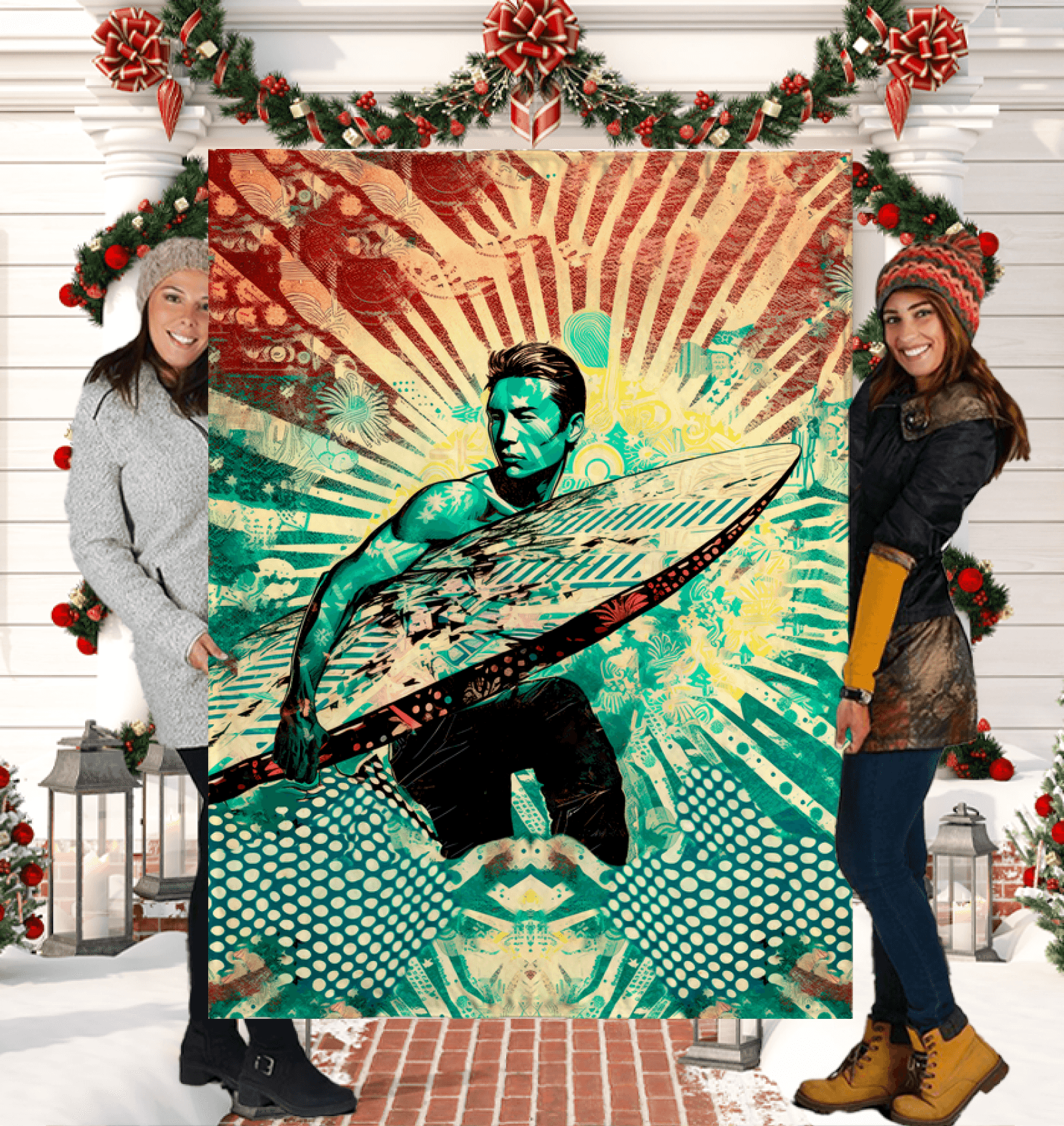 Tropical Tide Sherpa Throw - Beyond T-shirts
