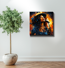 Jazzy Vibes Saxophone And Jazz Notes Canvas