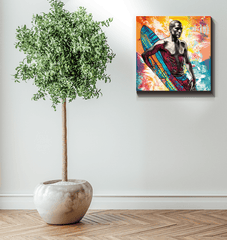 Surfing 5 13 Wrapped Canvas in a minimalist decor