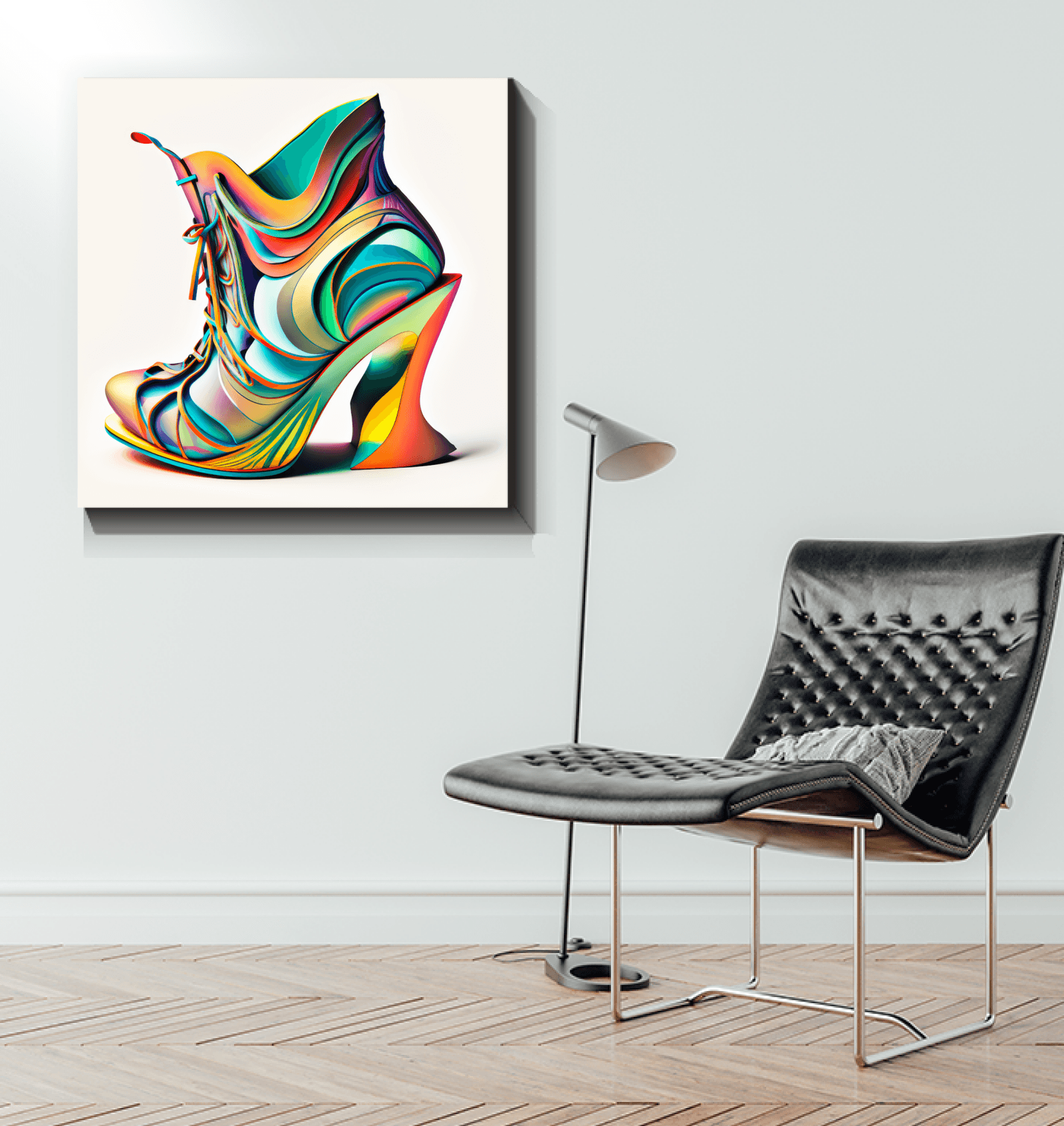 Elevated Steps - Futuristic Shoe Wrapped Canvas - Beyond T-shirts