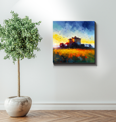 Starry Night Over the Canyon Wrapped Canvas