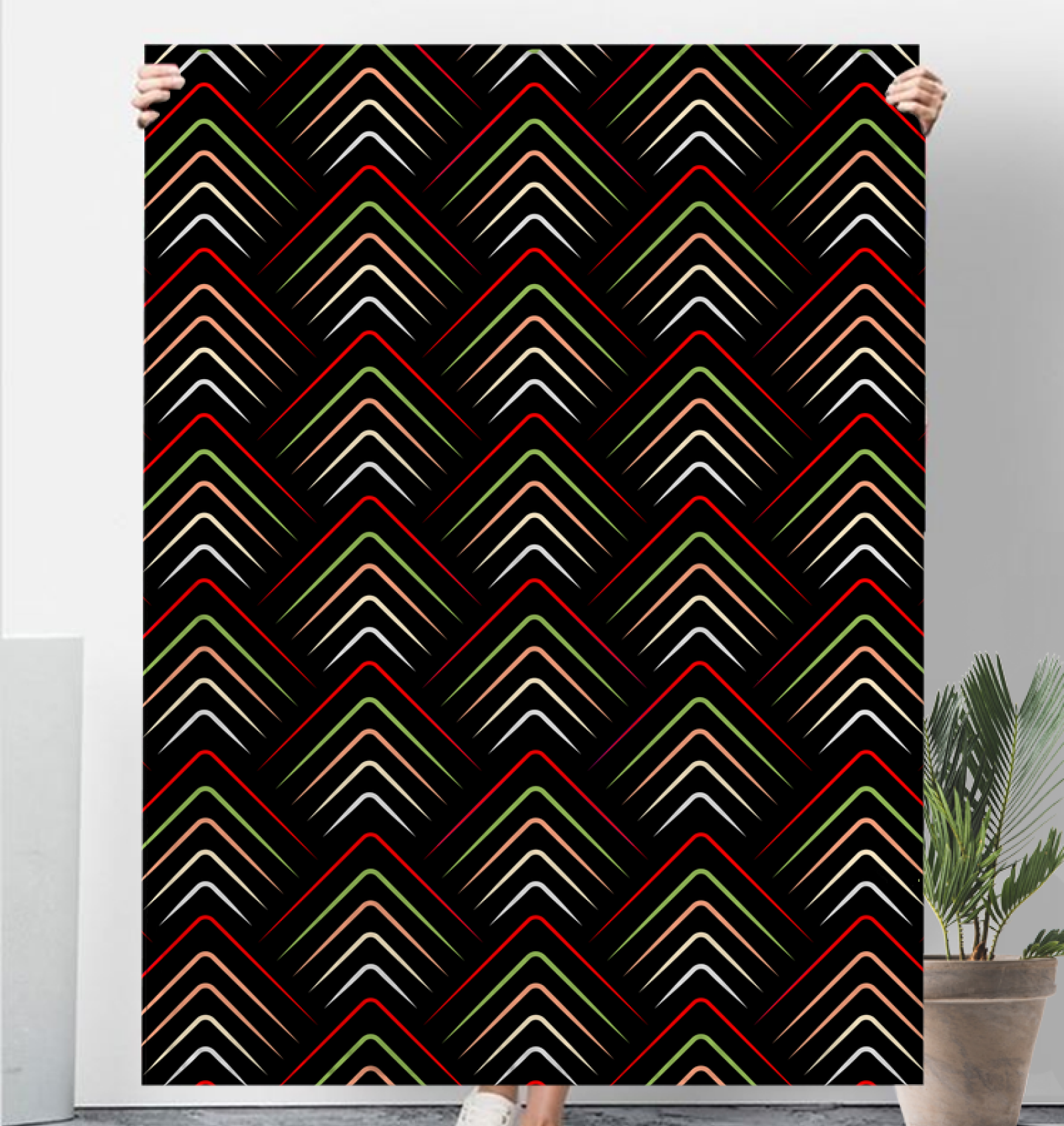 Stylish Sherpa blanket with Bohemian Rhapsody design in a bedroom