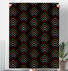 Stylish Sherpa blanket with Bohemian Rhapsody design in a bedroom