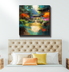 Snowy Peaks Landscape Wrapped Canvas