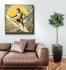 Surfing Reflections Canvas Art - Beyond T-shirts