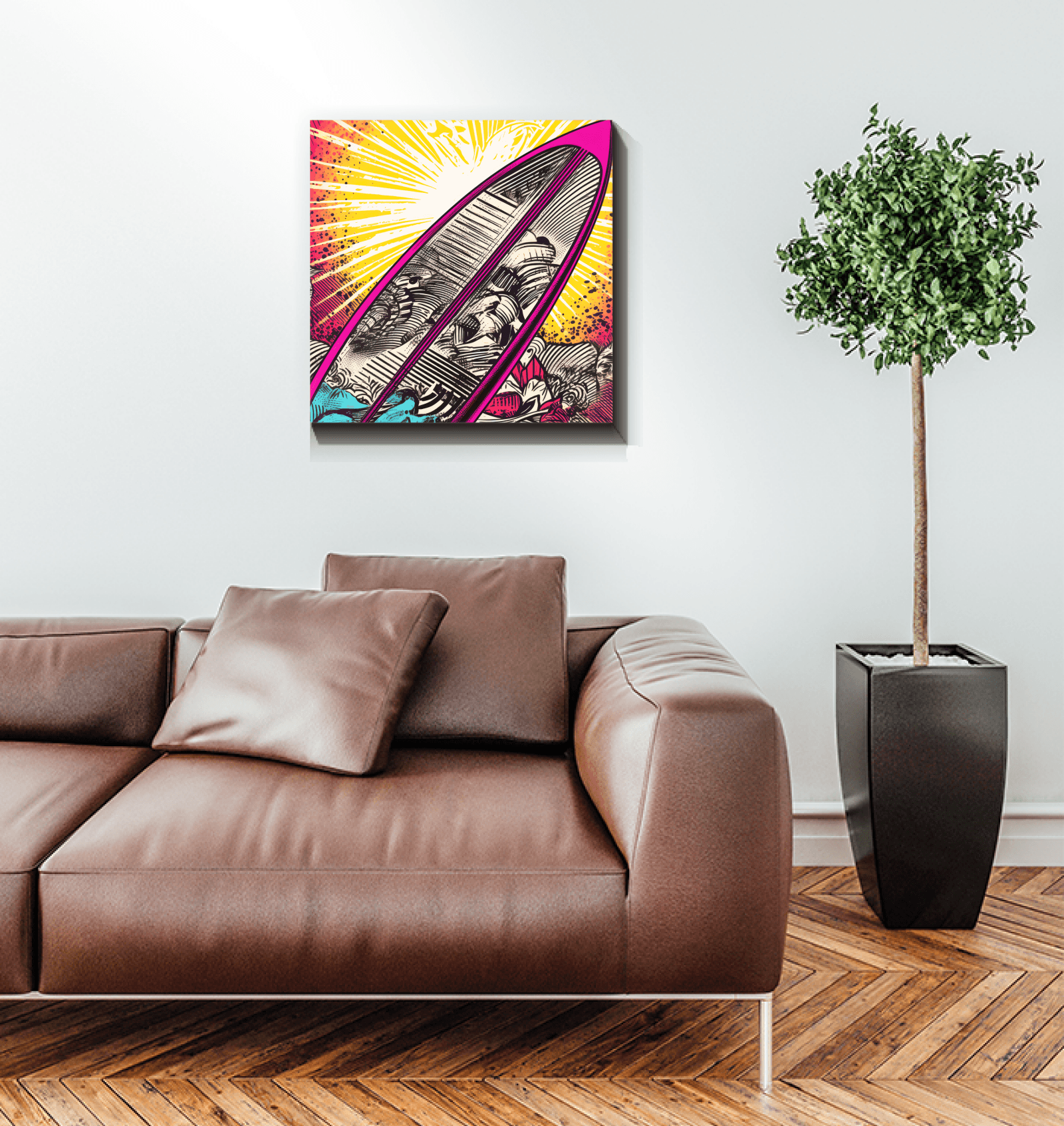 Dynamic wave artwork on Surfing 5 35 Canvas