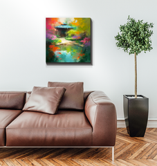 Lakeside Serenity Landscape Wrapped Canvas