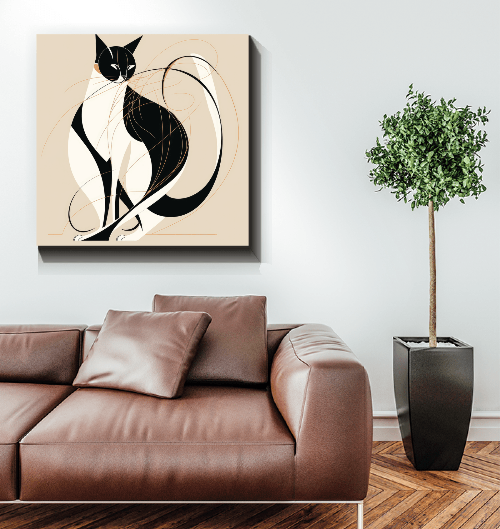 Elegant Whisker Reflection Canvas - Beyond T-shirts