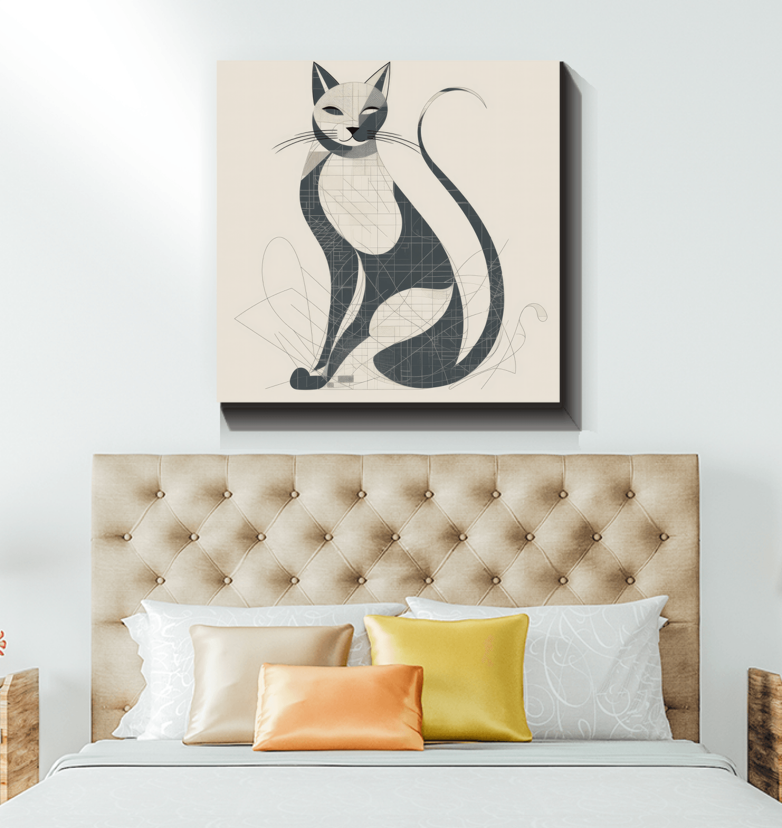 Elegant Cat Shadow Play Canvas - Beyond T-shirts