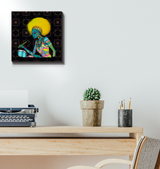 Harmonic Reverie canvas wall art in vibrant colors.