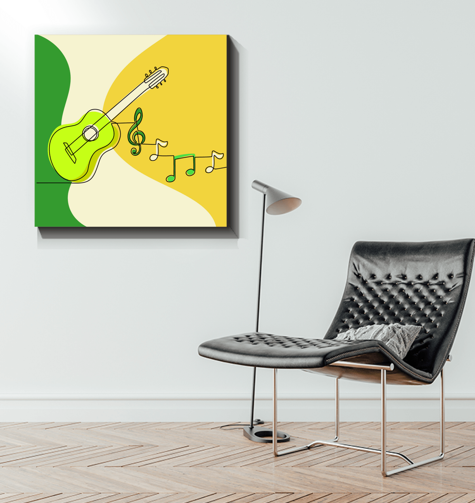 Guitar Line Art Wrapped Canvas - Beyond T-shirts