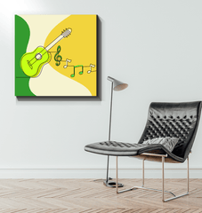 Guitar Line Art Wrapped Canvas - Beyond T-shirts